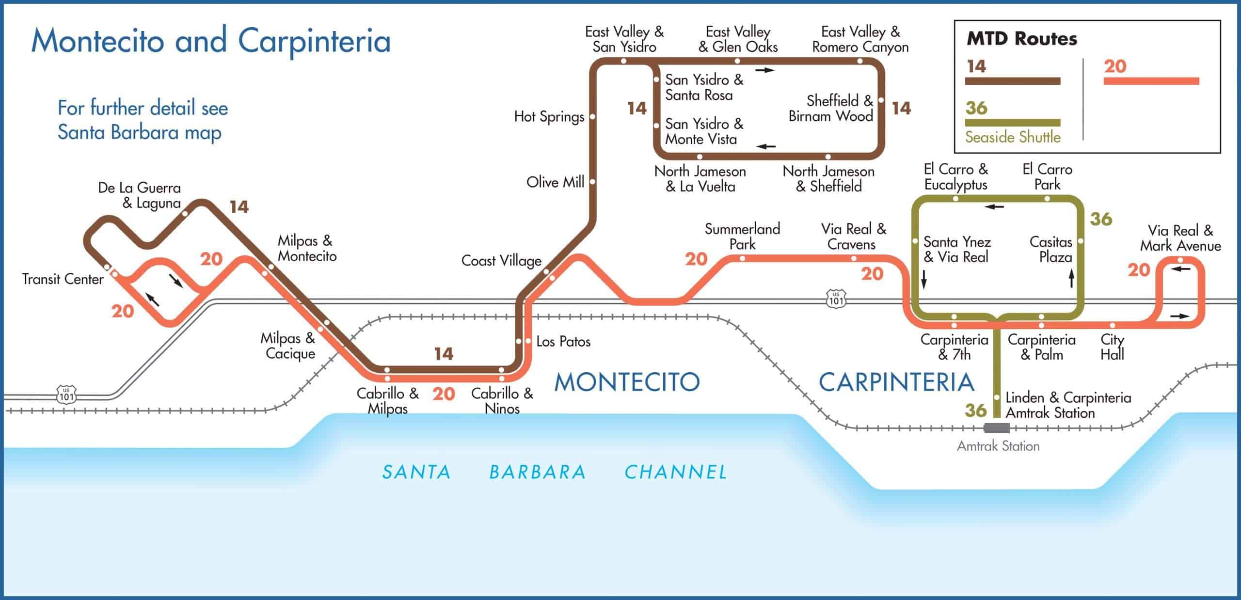 MTD System Map Montecito Carp