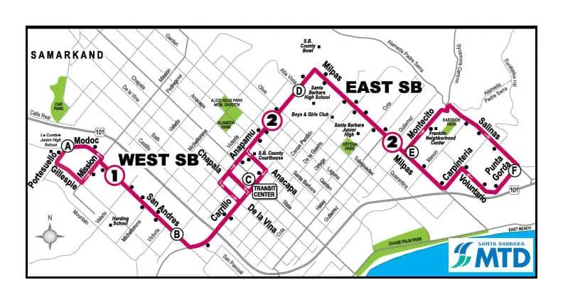 Line 2 –  East Santa Barbara