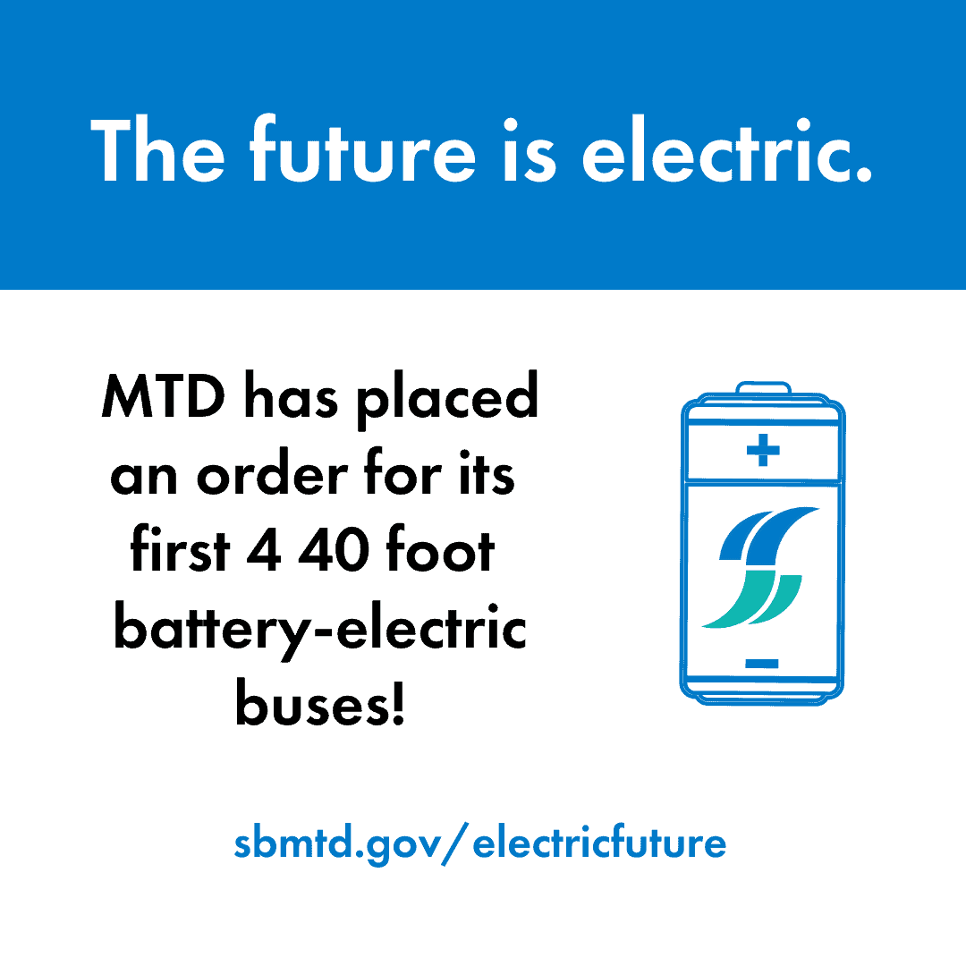 The future is electric. MTD has placed an order for its first 4 40 foot battery-electric buses!