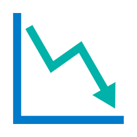 A graphic of a line graph with the line trending down. 