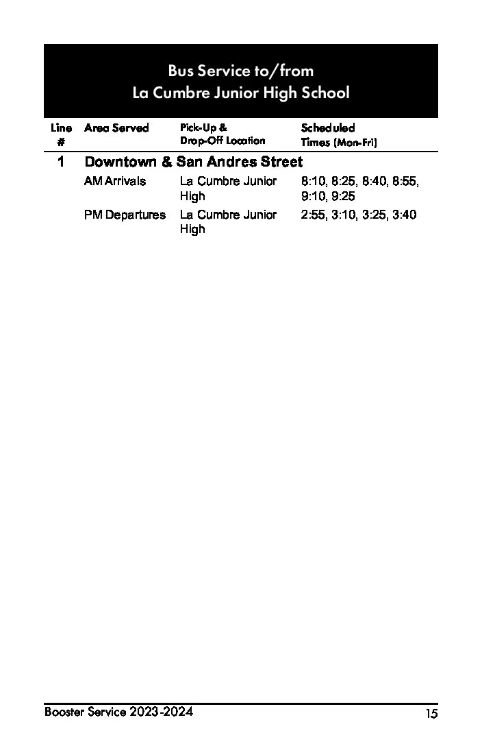 Booster Book 2023-2024 LCJH โ Santa Barbara MTD Booster Book 2023-2024 LCJH โ Santa Barbara MTD
