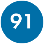 Route icon for Line 91 in Amtrak Blue