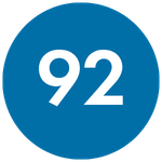 Route icon for Line 92 in Amtrak Blue
